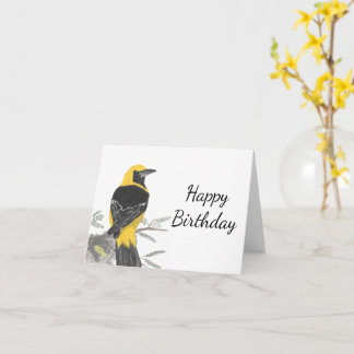 Cartão Hooded Oriole White Background Birthday