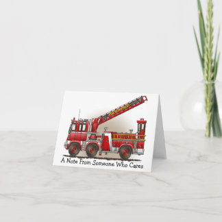 Cartão Hook and Ladder Fire Truck Note Card