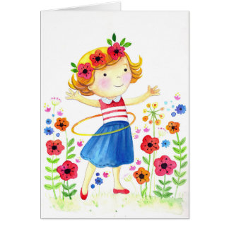 Cartão Hoolahoop Girl