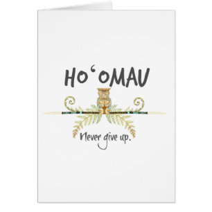 Cartão Ho'Omau Nunca Desiste do Watercolor Tiki
