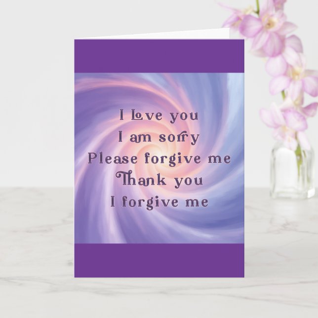 Cartão Ho'oponopono Purple Peach n Pale Blue (Orquídea)