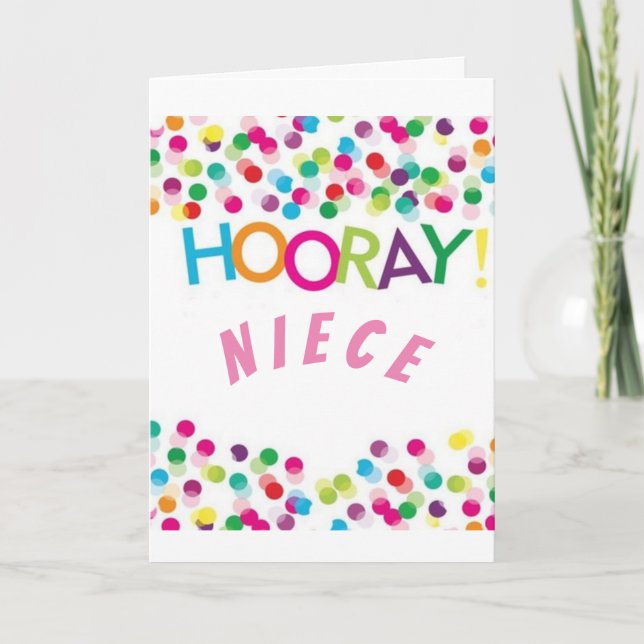 CARTÃO HOORAY TO MY **NIECE** NO SEU ANIVERSÁRIO (Frente)