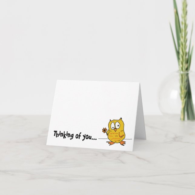Cartão hootio, thinking of you (Frente)