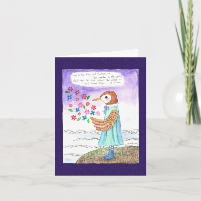 Cartão Hope Emily Dickenson poem amiga Apoio à Simpatia (Frente)