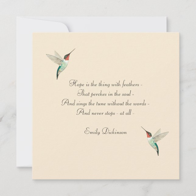 Cartão Hope Hummingbird (Frente)