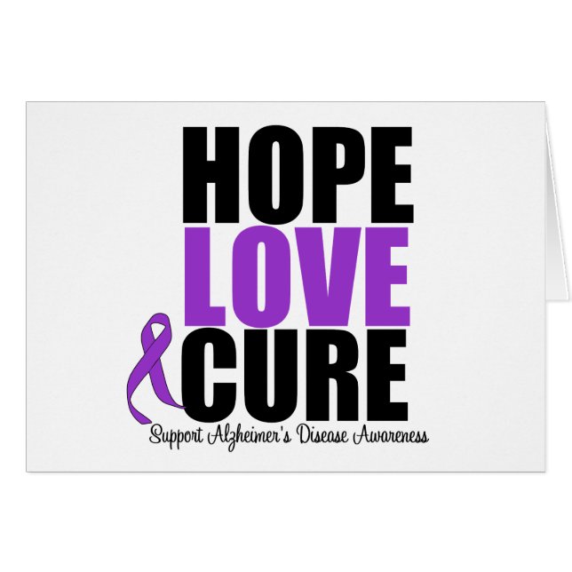 Cartão Hope Love Cure Alzheimer (Frente Horizontal)
