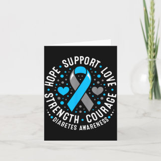 Cartão Hope Support Love Blue Ribbon Diabetes Awareness