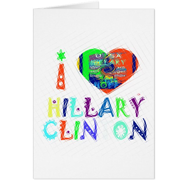 Cartão Hope Vote Azul Reflexo Adorável Incrível Hillary (Frente)