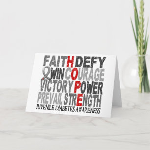 Cartão Hope Word Collage Juvenile Diabetes