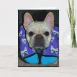 Cartão Hope Your Birthday Is Dog-Gone Happy!<br><div class="desc">A close-up photo of a cute French Bulldog named Wallace,  staring intently at the camera,  is the subject of my "Hope Your Birthday Is Dog-Gone Happy" Birthday card.</div>
