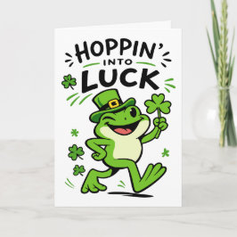 Cartão Hoppin Into Luck Funny St Patricks Day Frog