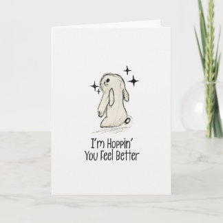 Cartão Hoppin’ You Feel Better Bunny Get Well Card