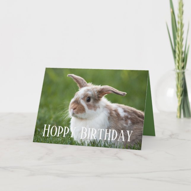 Cartão Hoppy Birthday Bunny (Frente)