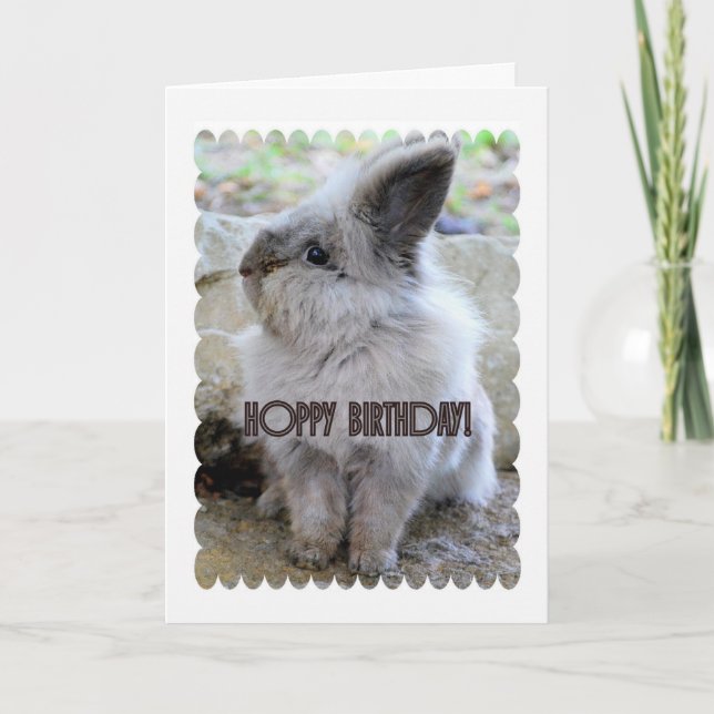 Cartão Hoppy Birthday Bunny (Frente)