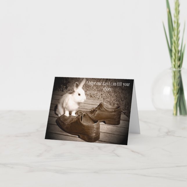 Cartão Hoppy Father's Day Card, Featuring a Cute Bunny (Frente)