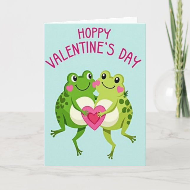 Cartão Hoppy Frog Valentine Card (Frente)