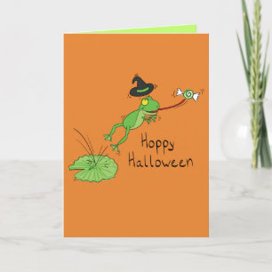 Cartão Hoppy Halloween - Funny Frog Greeting Card