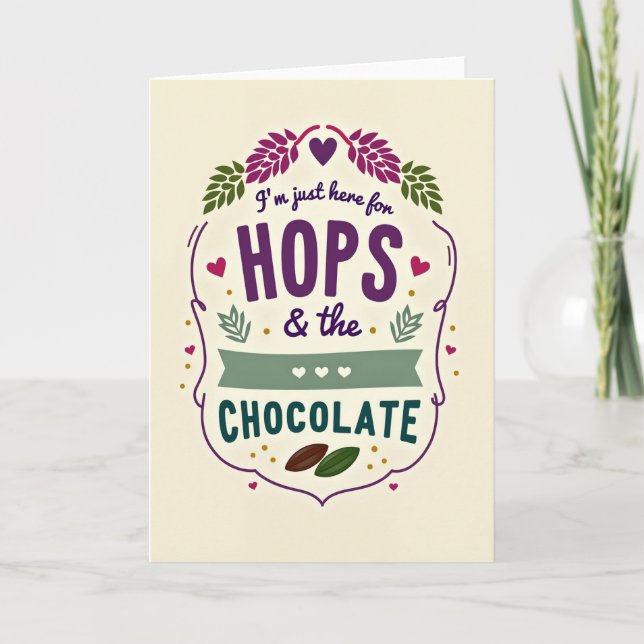 Cartão Hops And Chocolate Fun Greeting Card (Frente)