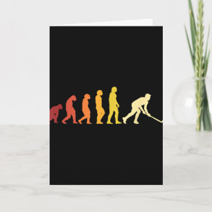 Cartão Hóquei de Campo Retro Evolução Amante do Hóquei Hó