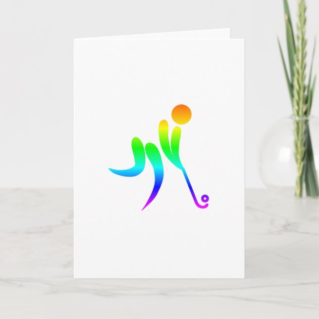 Cartão Hóquei em campo do arco-íris (Frente)