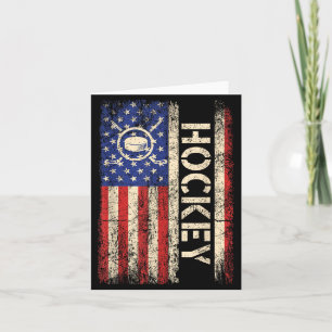Cartão Hóquei EUA Bandeira Americana Jogador de Hóquei Hó