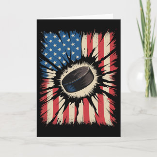 Cartão Hóquei Patriótico 4 De Julho Bandeira Americana Vi
