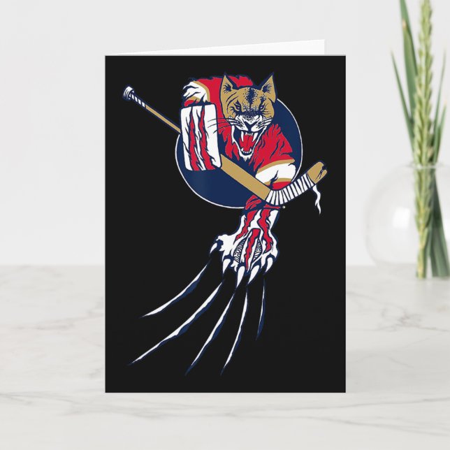 Cartão Hóquei Puma Leão Gato Gelo Selva Fera Goleiro Logo (Frente)