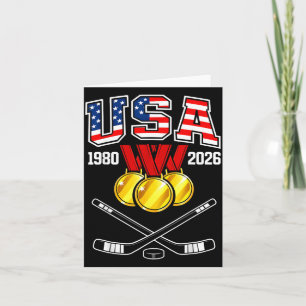 Cartão Hóquei Vintage EUA Bastões Cruzados 1982 2026
