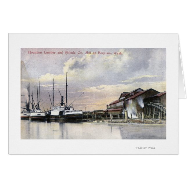 Cartão Hoquiam Lumber Mill Scene (Frente Horizontal)