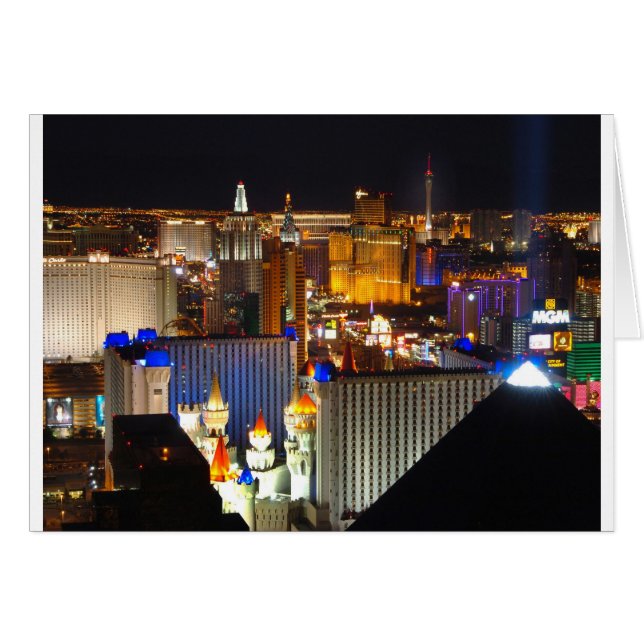Cartão Hora da noite de Las Vegas (Frente Horizontal)