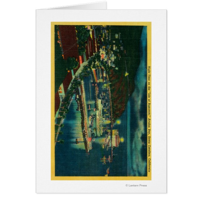 Cartão Hora da Noite em Papais noeis Catalina na Baía de  (Frente)