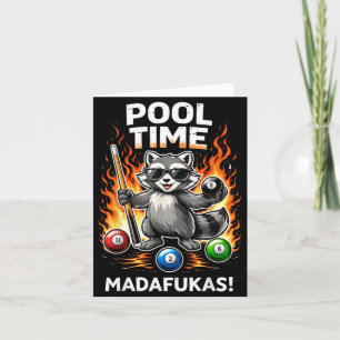 Cartão Hora da Piscina Madafakas Guaxinim Engraçado Jogad