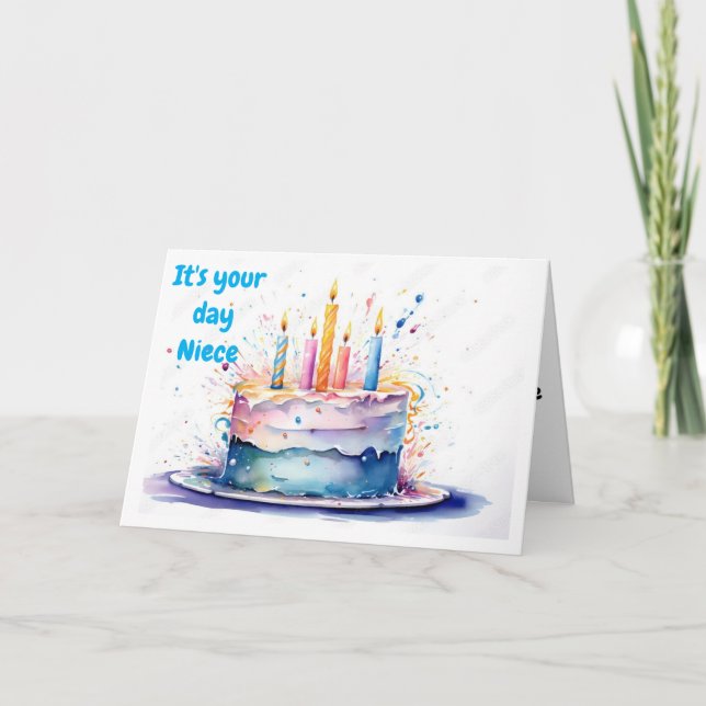 CARTÃO **HORA DE CELEBRAR** A NIECE NO ANIVERSÁRIO (Frente)