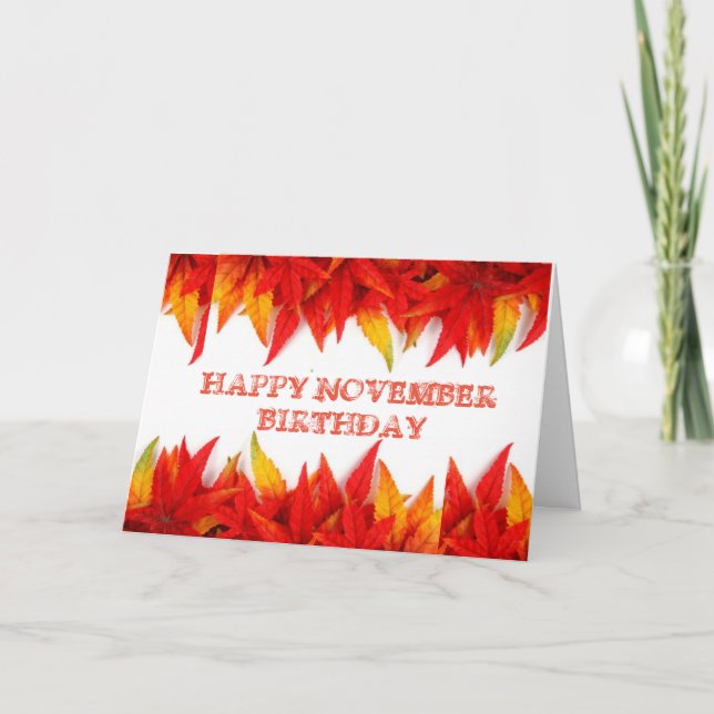 CARTÃO HORA DE "CELEBRAR O ANIVERSÁRIO DE NOVEMBRO" (Frente)