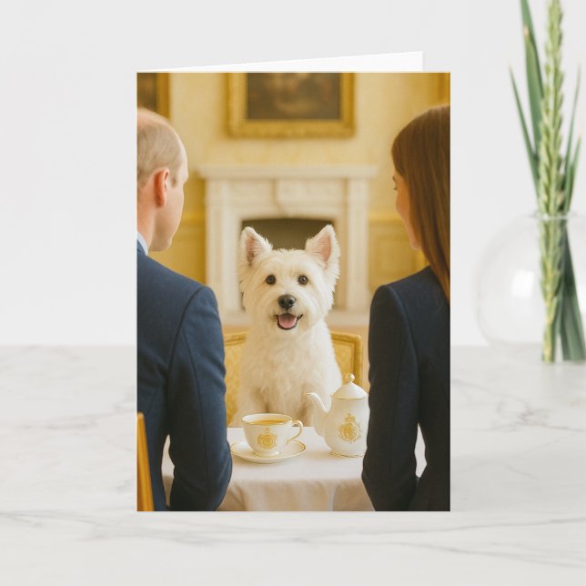Cartão Hora do Chá Westie com os Royals (Frente)