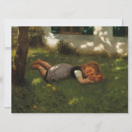 Cartão Hora do lanche (Garota Doce Deitada na Grama)