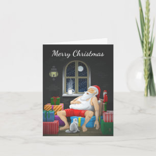 Cartão Horário do Café Santa Claus com Sono