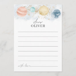 Cartão Horário do Espaço Placa-Cápsula Planetas Menino An