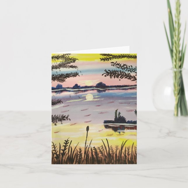 Cartão Horizonte Sol, Pequeno, 4" x 5,6" (Frente)