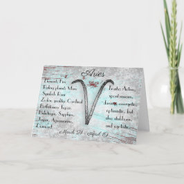 Cartão Horoscope Aries Símbolo de Astrologia Zodiac Anive