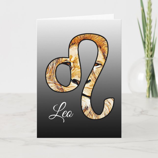 Cartão Horoscope Sign Leo Birthday Card (Frente)