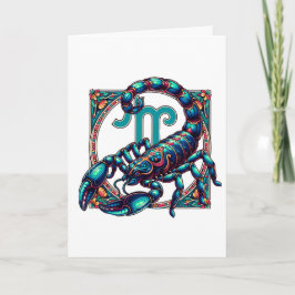 Cartão Horoscope Sinal Scorpio Astrologia Aniversário