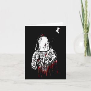 Cartão Horror espacial, roupa espacial astronauta