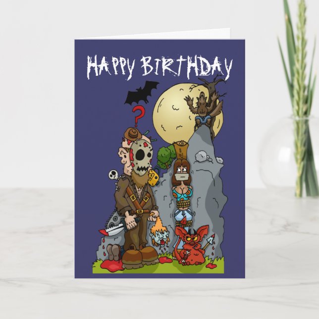 Cartão Horror Mural Birthday Card (Frente)
