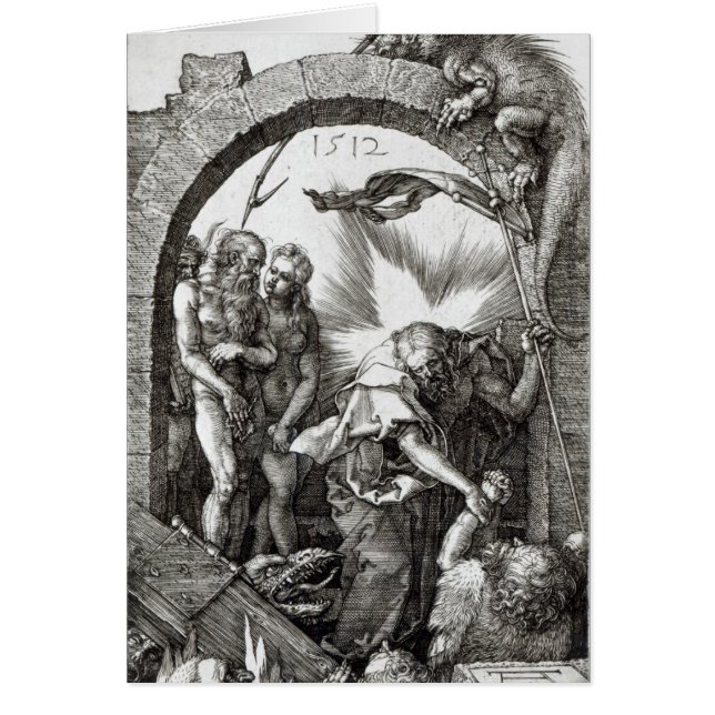 Cartão Horroroso da descida do inferno ou do cristo em (Frente)