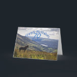 Cartão Horse and landscape 70th birthday card<br><div class="desc">A horse stands gazing at a stunning landscape with a lake in the distance. A view from the Lake District in the UK.</div>