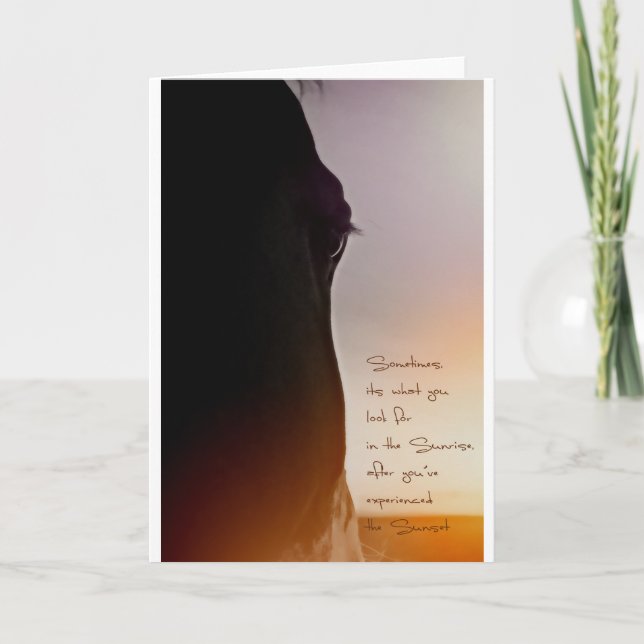 Cartão Horse art and inspiring quote (Frente)