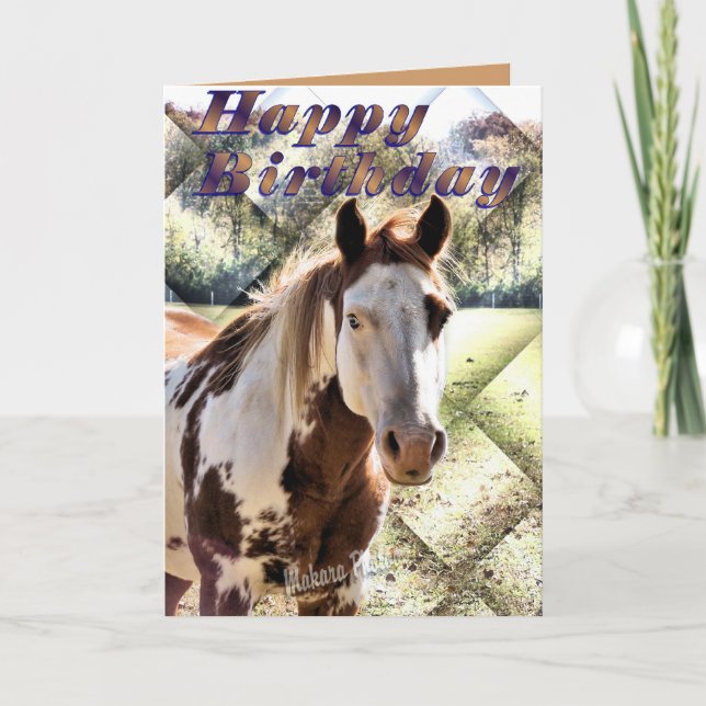 Cartão Horse Bday personalizado (Frente)