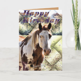 Cartão Horse Bday personalizado