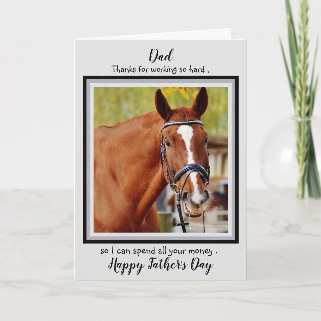 Cartão Horse Dad - Funny Father's Day - Horse Photo Humor (Frente)